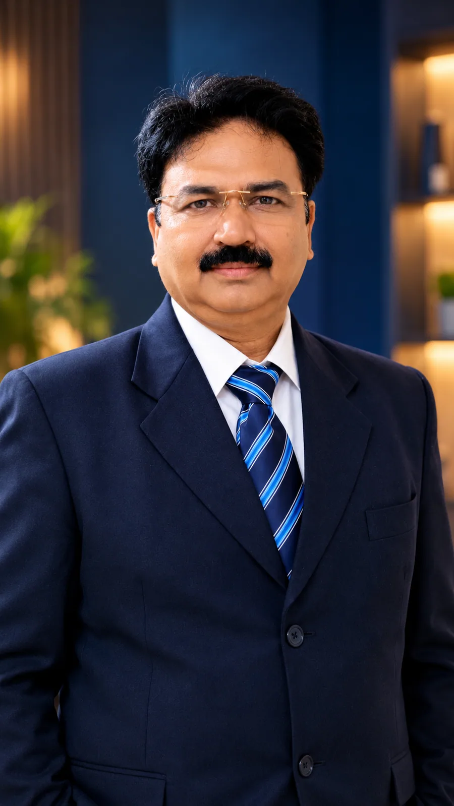 Ashok Choudhary, FMCG sales mentor, in a navy suit